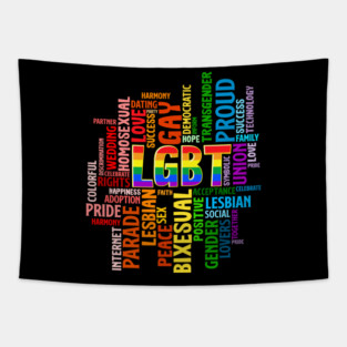 LGBTQ Awareness Word Cloud Pride Equality Gift Tapestry