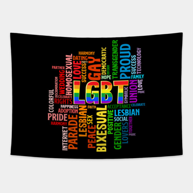 LGBTQ Awareness Word Cloud Pride Equality Gift Tapestry by creative