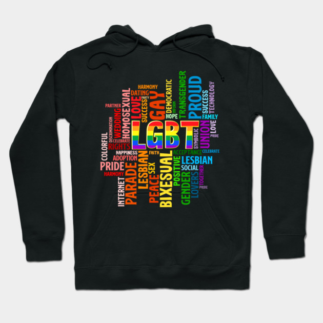 LGBTQ Awareness Word Cloud Pride Equality Gift Hoodie by creative