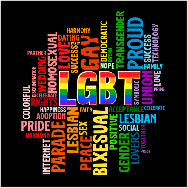 LGBTQ Awareness Word Cloud Pride Equality Gift Wall Art by creative