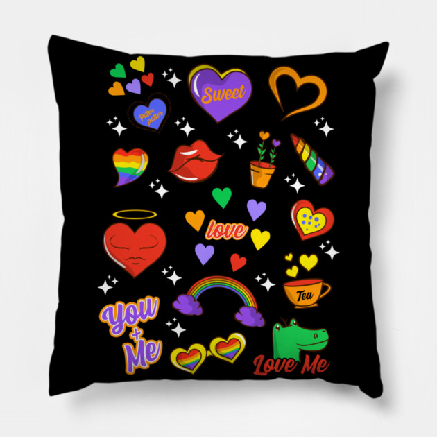 Gay Pride LGBTQ+ Icons Collection Fun Gift Pillow by creative