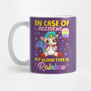 Pride Rainbow Unicorn in Case of Accident Funny Gift Mug