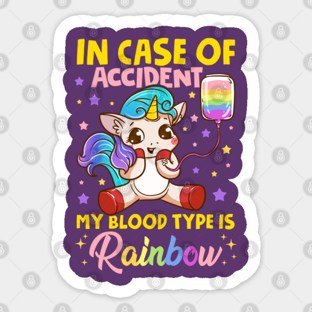 Pride Rainbow Unicorn in Case of Accident Funny Gift Sticker by creative