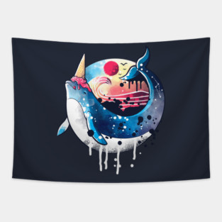 ice cream narwhal Tapestry