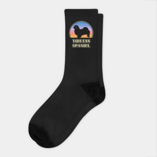 Tibetan Spaniel Vintage Sunset Dog Socks