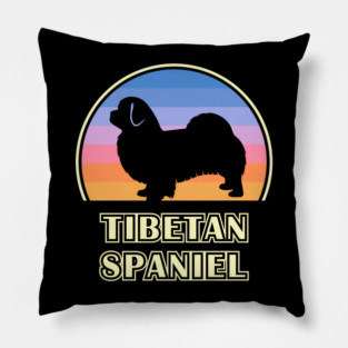 Tibetan Spaniel Vintage Sunset Dog Pillow