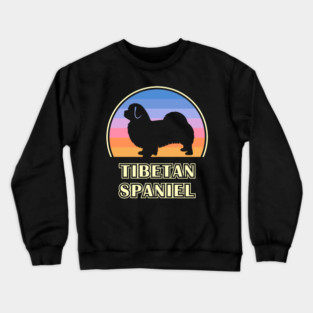 Tibetan Spaniel Vintage Sunset Dog Crewneck Sweatshirt