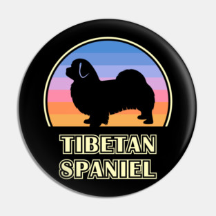 Tibetan Spaniel Vintage Sunset Dog Pin