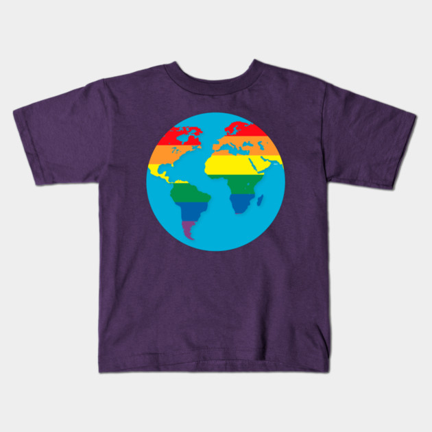 Pride Rainbow World Colorful Globe Gift Kids T-Shirt by creative