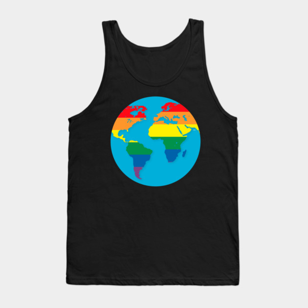 Pride Rainbow World Colorful Globe Gift Tank Top by creative