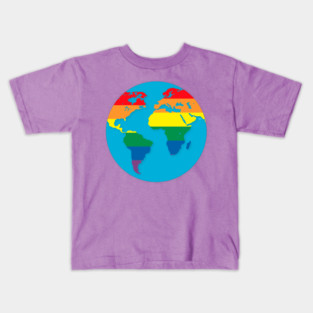 Pride Rainbow World Colorful Globe Gift Kids T-Shirt