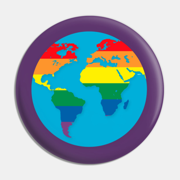Pride Rainbow World Colorful Globe Gift Pin by creative