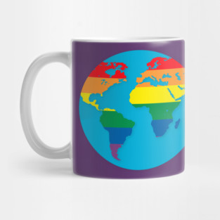 Pride Rainbow World Colorful Globe Gift Mug