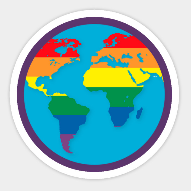 Pride Rainbow World Colorful Globe Gift Magnet by creative