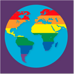 Pride Rainbow World Colorful Globe Gift Posters and Art