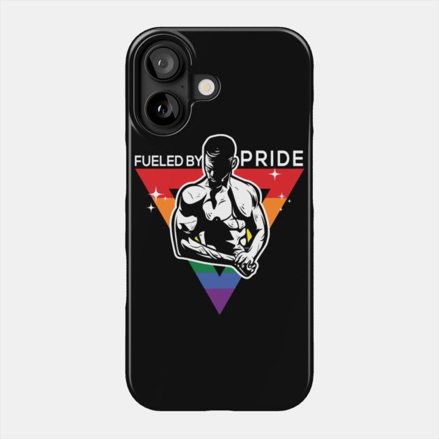 Fueled by Pride Gay Pride Guy in Rainbow Triangle Gift Phone Case by creative