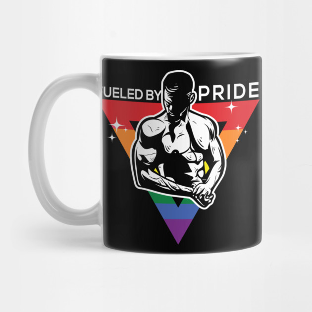 Fueled by Pride Gay Pride Guy in Rainbow Triangle Gift by creative