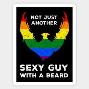 Not Just Another Sexy Guy with a Beard Rainbow Flag Funny Gay Pride Sticker