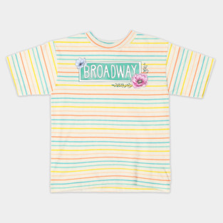 Watercolor Floral Broadway Sign | NYC Palette Kids T-Shirt