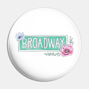 Watercolor Floral Broadway Sign | NYC Palette Pin