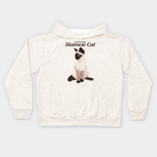I Love My Siamese Cat Kids Hoodie