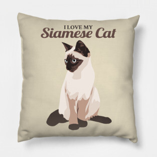 I Love My Siamese Cat Pillow