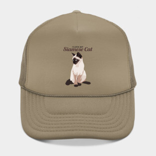 I Love My Siamese Cat Hat