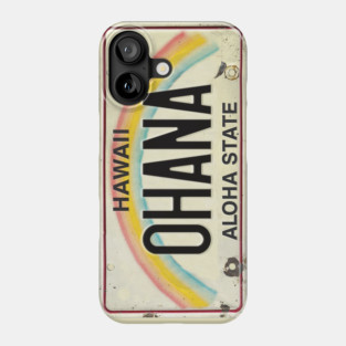 Vintage Hawaii License Plate OHANA Phone Case