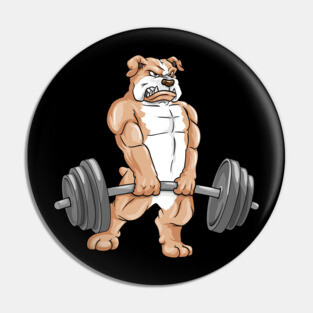 Bulldog Bodybuilder Barbell Bodybuilding Pin