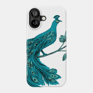 Turquoise Peacock Phone Case
