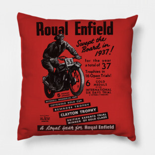 Gorgeous 1937 Royal Enfield Motorcycles Pillow