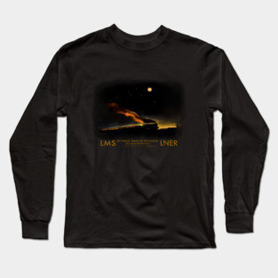 Gorgeous Old LMS LNER Steam Train Poster Long Sleeve T-Shirt
