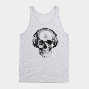 Skull with headphones Tank Top