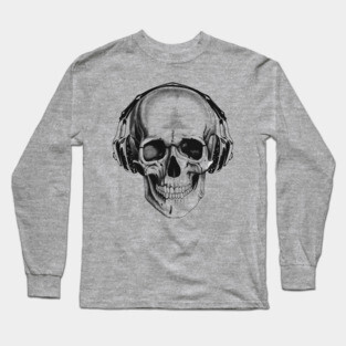 Skull with headphones Long Sleeve T-Shirt