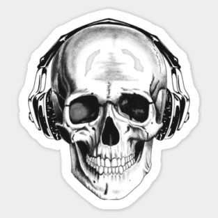 Skull with headphones Sticker