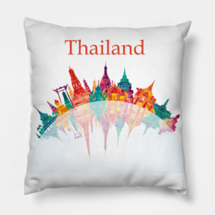 beautiful buildings in thailand Pillow