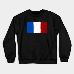 France Grunge Flag Crewneck Sweatshirt