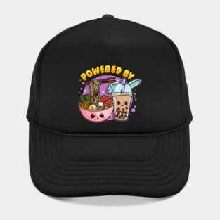 Powered by Ramen and Bubble Tea - Anime T-Shirt Hat