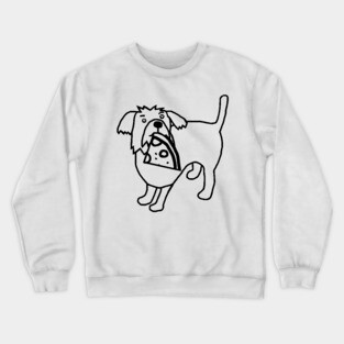 Cute Dog and Pizza Slice Crewneck Sweatshirt