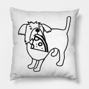Cute Dog and Pizza Slice Pillow