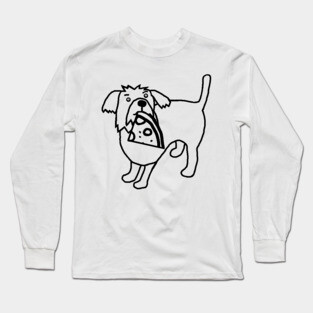 Cute Dog and Pizza Slice Long Sleeve T-Shirt