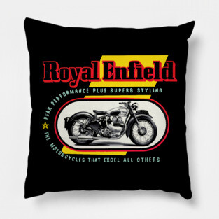 The Gorgeous Royal Enfield Cafe racer Motorcycles Pillow