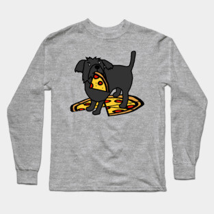 Cute Dog with Pizza Long Sleeve T-Shirt