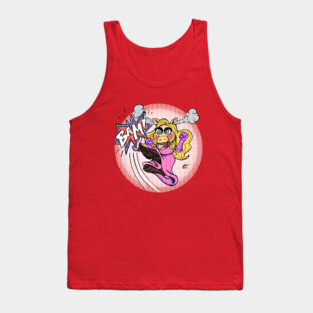 Angry Comic Book Piggy Tank Top