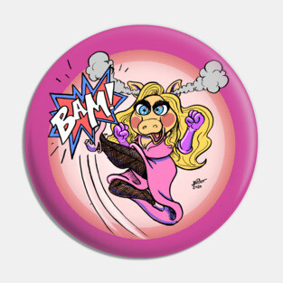 Angry Comic Book Piggy Pin