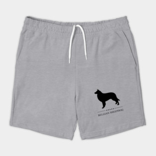 Belgian Sheepdog Black Silhouette Shorts