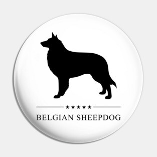 Belgian Sheepdog Black Silhouette Pin