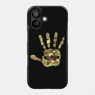 Jeep Hand Palm Print Camo, Funny Camouflage Design Old Cars for Jeep Lovers Phone Case