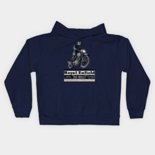 Vintage Royal Enfield 350 Bullet Motorcycle Kids Hoodie