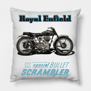 Vintage Royal Enfield Special Bullet Scrambler Pillow